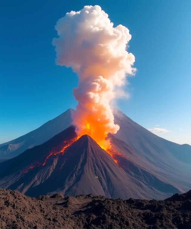 ทิวทัศน์ภูเขาไฟที่สวยงาม