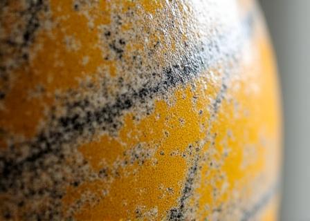 Close-up of volcanic ash glazed ceramic